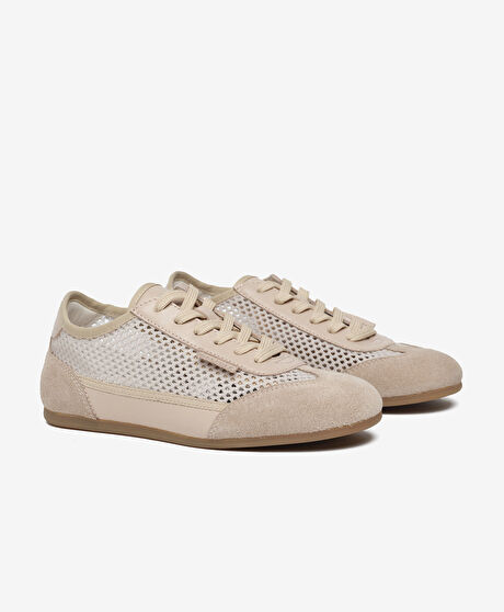 Kadın Vizon Hakiki Deri Sneaker Ayakkabı