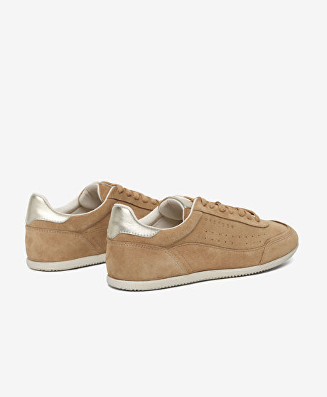 Kadın Taba Hakiki Deri Sneaker Ayakkabı
