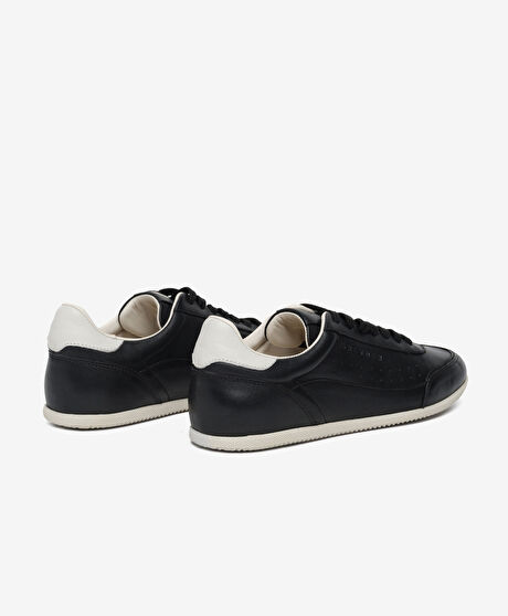 Kadın Siyah Hakiki Deri Sneaker Ayakkabı