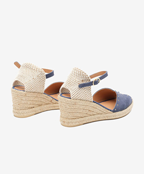 Kadın Mavi Süet Comfort Sandalet