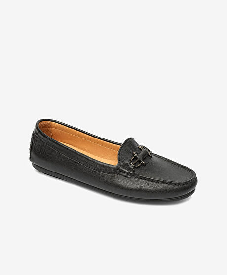 Kadın Siyah Hakiki Deri Loafer Ayakkabı