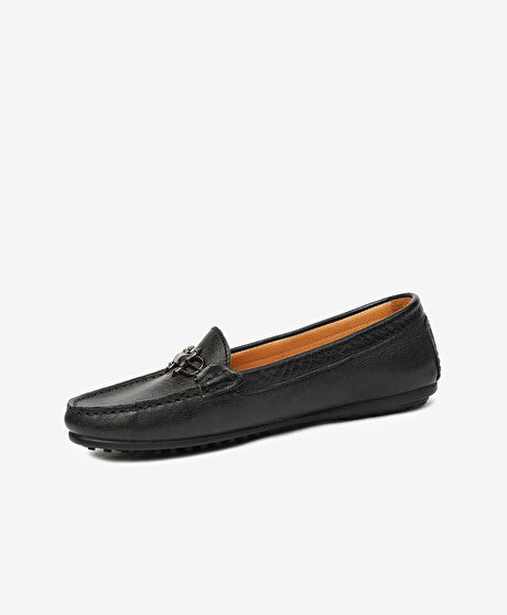 Kadın Siyah Hakiki Deri Loafer Ayakkabı
