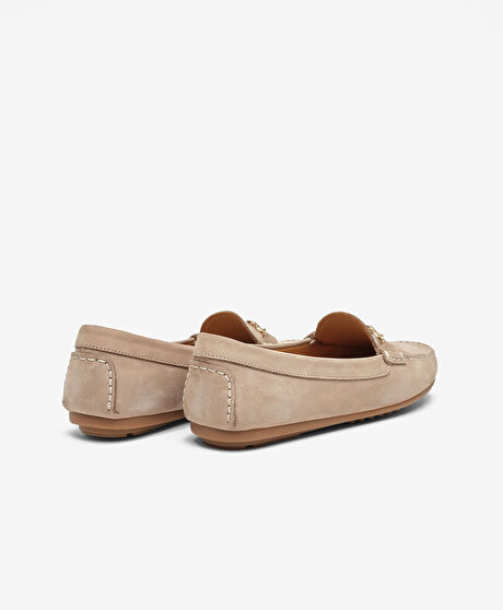 Kadın Vizon Hakiki Deri Loafer Ayakkabı