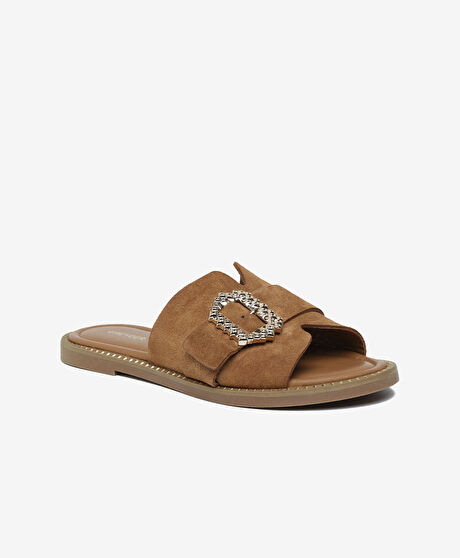 Kadın Sigaro Süet Hakiki Deri Terlik