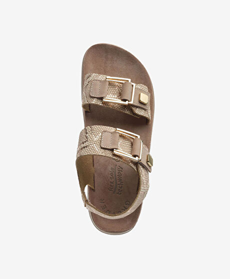 Kadın Pembe Yılan Hakiki Deri Sandalet