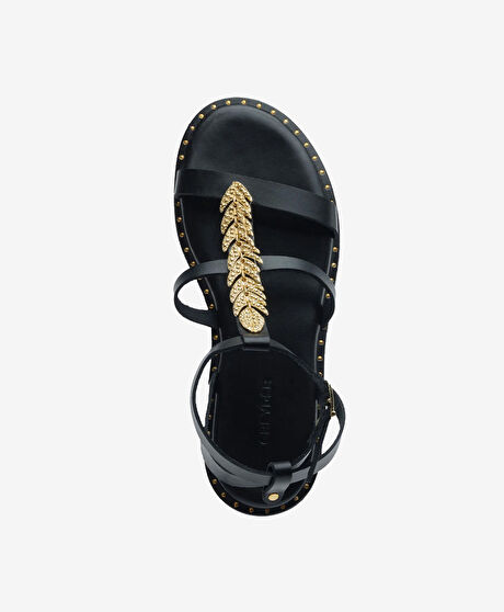 Kadın Siyah Hakiki Deri Sandalet