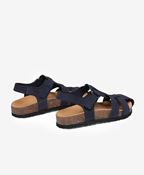 Erkek Çocuk Lacivert Hakiki Deri Sandalet