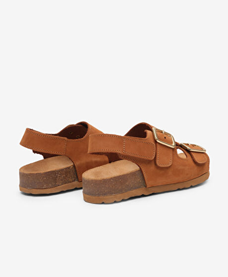 Kız Çocuk Sigaro Hakiki Deri Nubuk Sandalet