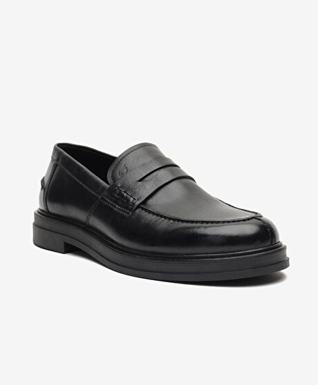 Erkek Siyah Hakiki Deri Loafer Ayakkabı