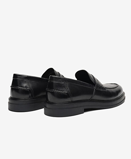 Erkek Siyah Hakiki Deri Loafer Ayakkabı