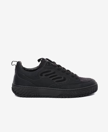 Erkek Siyah Hakiki Deri Sneaker Ayakkabı