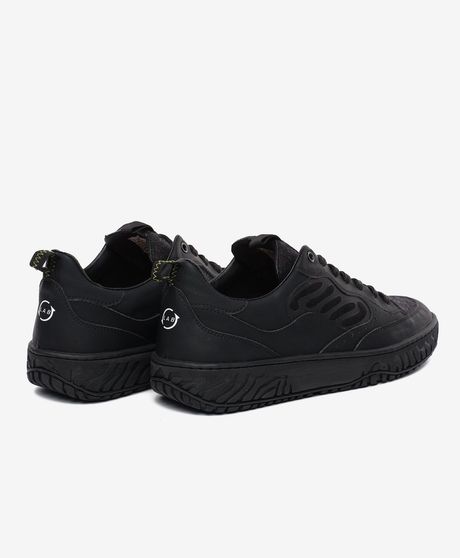 Erkek Siyah Hakiki Deri Sneaker Ayakkabı
