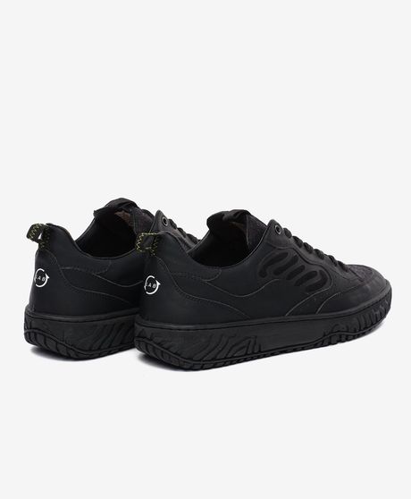 Erkek Siyah Hakiki Deri Sneaker Ayakkabı