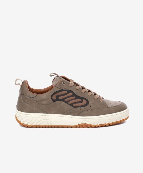 Erkek Vizon Hakiki Deri Sneaker Ayakkabı
