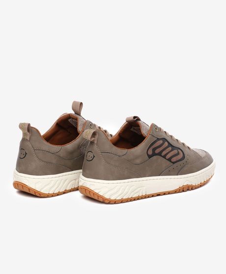 Erkek Vizon Hakiki Deri Sneaker Ayakkabı