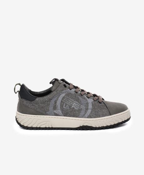Erkek Gri Hakiki Deri Sneaker Ayakkabı