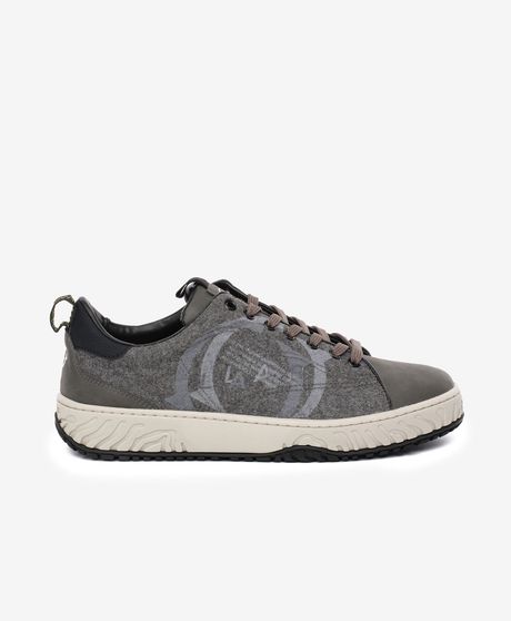 Erkek Gri Hakiki Deri Sneaker Ayakkabı