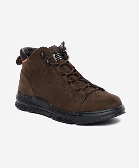 Erkek Duman Hakiki Deri Sneaker Bot