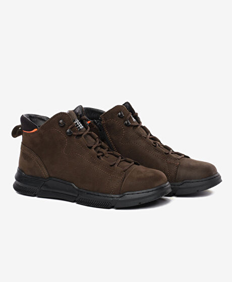 Erkek Duman Hakiki Deri Sneaker Bot
