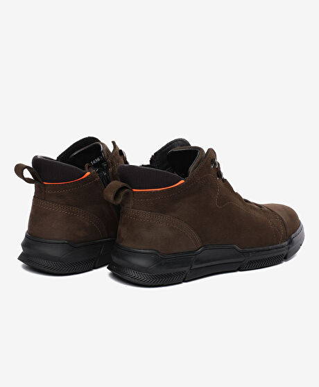 Erkek Duman Hakiki Deri Sneaker Bot