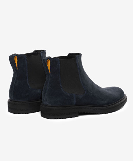 Erkek Lacivert Hakiki Deri Chelsea Bot