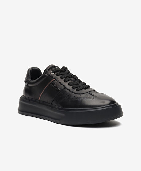 Kadın Siyah Hakiki Deri Sneaker Ayakkabı
