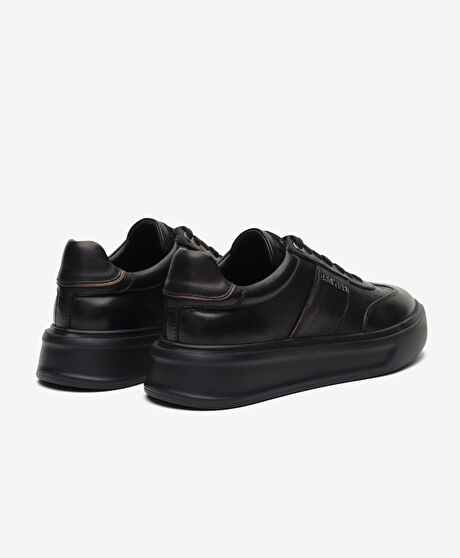 Kadın Siyah Hakiki Deri Sneaker Ayakkabı