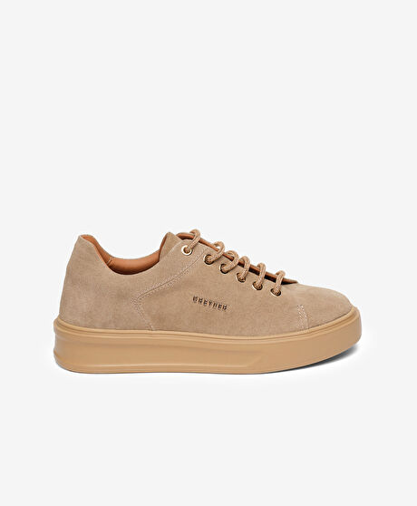 Kadın Vizon Hakiki Deri Sneaker Ayakkabı