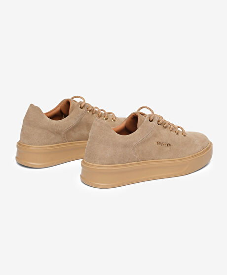 Kadın Vizon Hakiki Deri Sneaker Ayakkabı