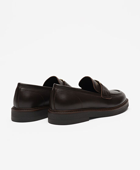 Kadın Kahverengi Hakiki Deri Loafer Ayakkabı