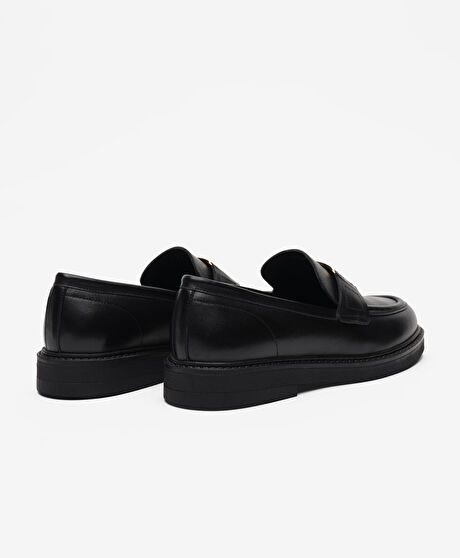 Kadın Siyah Hakiki Deri Loafer Ayakkabı