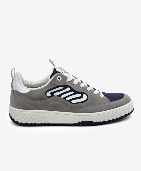 Erkek Mavi Hakiki Deri Sneaker Ayakkabı