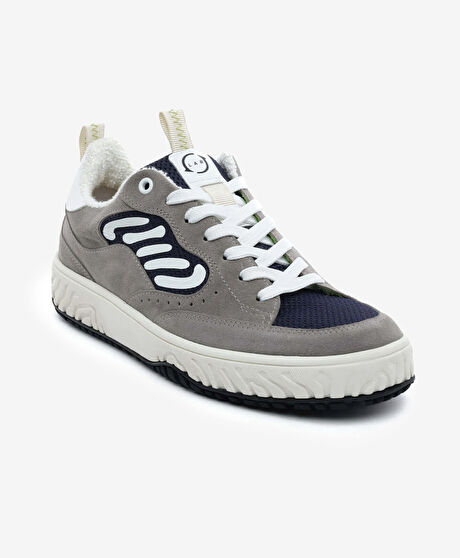 Erkek Mavi Hakiki Deri Sneaker Ayakkabı