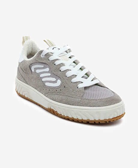 Erkek Gri Hakiki Deri Sneaker Ayakkabı