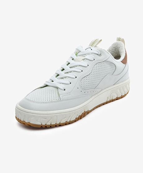 Erkek Kirli Beyaz Hakiki Deri Sneaker Ayakkabı