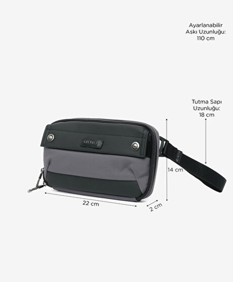 Erkek Gri Çapraz Çanta