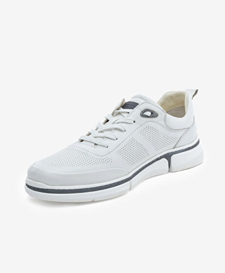 Erkek Beyaz Hakiki Deri Casual Ayakkabı