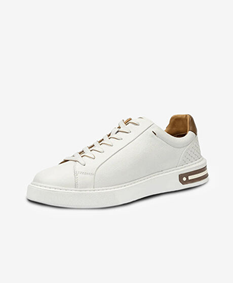 Erkek Beyaz Hakiki Deri Sneaker Ayakkabı