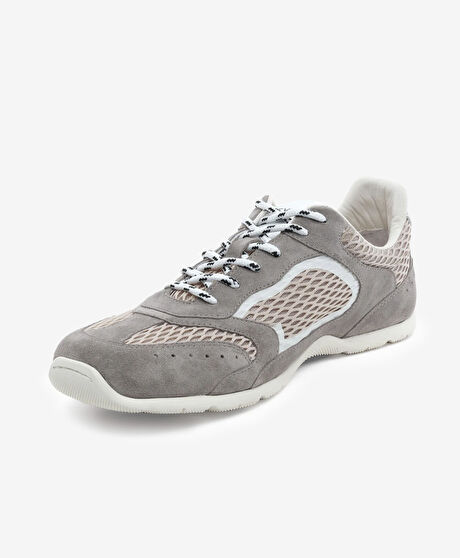 Erkek Gri Hakiki Deri Casual Ayakkabı