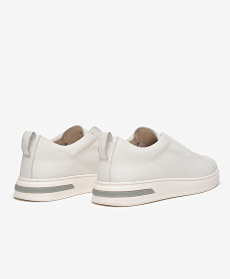 Erkek Hakiki Deri Beyaz Sneaker Ayakkabı