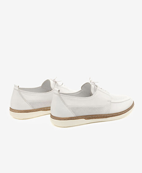 Erkek Beyaz Hakiki Deri Casual Ayakkabı