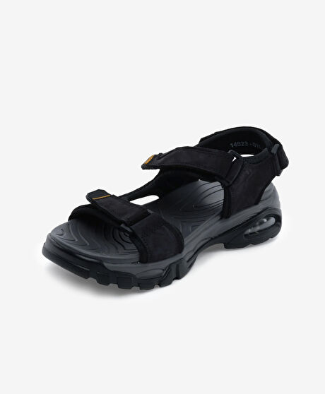 Kadın Siyah Hakiki Deri Sandalet