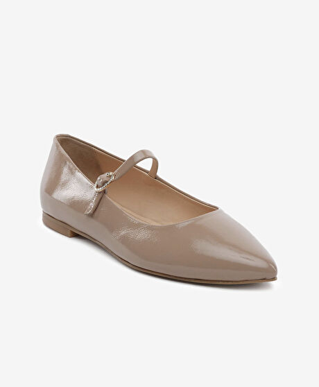 Kadın Açık Vizon Hakiki Deri Babet