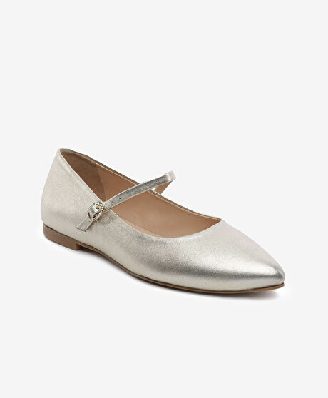 Kadın Altın Hakiki Deri Babet