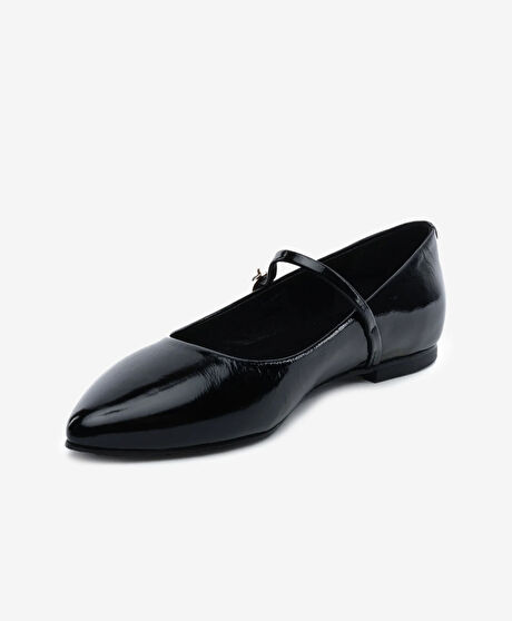 Kadın Siyah Hakiki Deri Babet