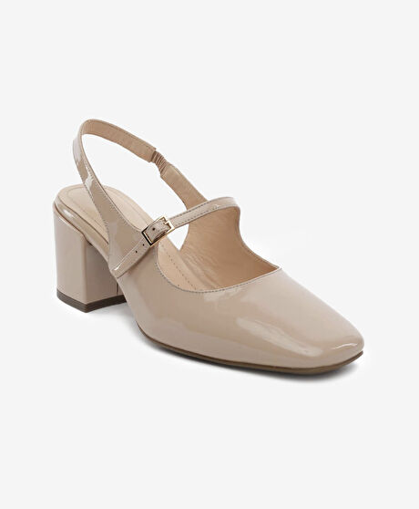 Kadın Krem Hakiki Deri Klasik Ayakkabı