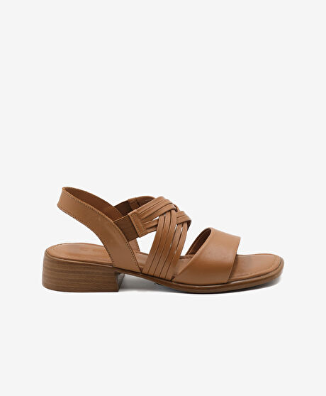 Kadın Taba Hakiki Deri Casual Sandalet