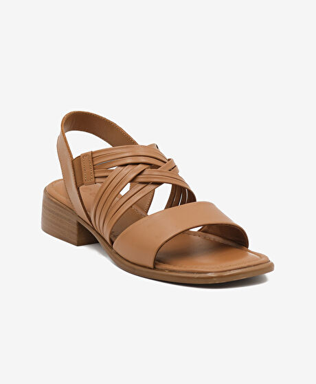 Kadın Taba Hakiki Deri Casual Sandalet
