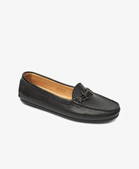Kadın Siyah Hakiki Deri Loafer Ayakkabı