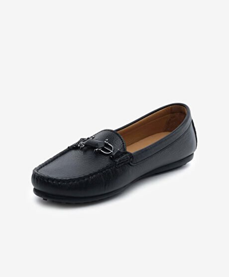 Kadın Siyah Hakiki Deri Loafer Ayakkabı